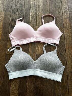 Victoria's Secret PINK Wear Everywhere Wireless Bra Set of 2, Size 36B